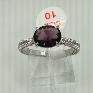 RETRO RING BOMB PARTY RING OVAL DARK AMETHYST RBP2718 SIZE 10
